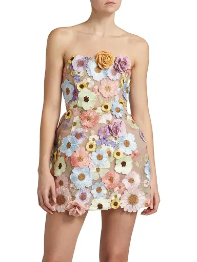 Bronx and Banco Women's Maraya Bouquet Minidress - Pastel Floral Multi | Thumbnail 3