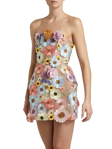 Bronx and Banco Women's Maraya Bouquet Minidress - Pastel Floral Multi | Thumbnail 4