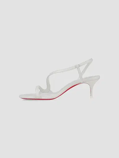 Christian Louboutin Women's Rosalie Leather 55MM Sandal Heels - Bianco | Thumbnail 3