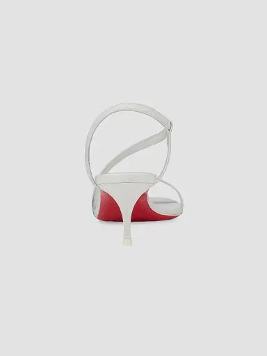 Christian Louboutin Women's Rosalie Leather 55MM Sandal Heels - Bianco | Thumbnail 4