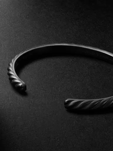 David Yurman Sculpted Cable Titanium Diamond Cuff - Men | Thumbnail 3 David Yurman Sculpted Cable Titanium Diamond Cuff - Men | Thumbnail 3
