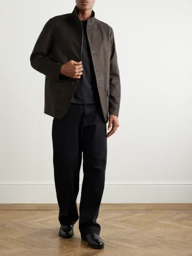 Zegna Nehru-Collar Nubuck Jacket - Men | Thumbnail 2 Zegna Nehru-Collar Nubuck Jacket - Men | Thumbnail 2