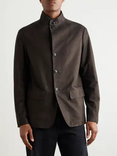 Zegna Nehru-Collar Nubuck Jacket - Men | Thumbnail 3 Zegna Nehru-Collar Nubuck Jacket - Men | Thumbnail 3
