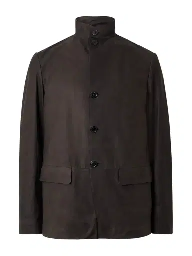 Zegna Nehru-Collar Nubuck Jacket - Men | Thumbnail 1 Zegna Nehru-Collar Nubuck Jacket - Men | Thumbnail 1