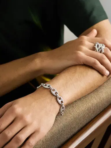 Alex Moss New York Amny 14-Karat White Gold Diamond Bracelet - Men | Thumbnail 2