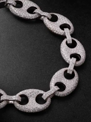 Alex Moss New York Amny 14-Karat White Gold Diamond Bracelet - Men | Thumbnail 4