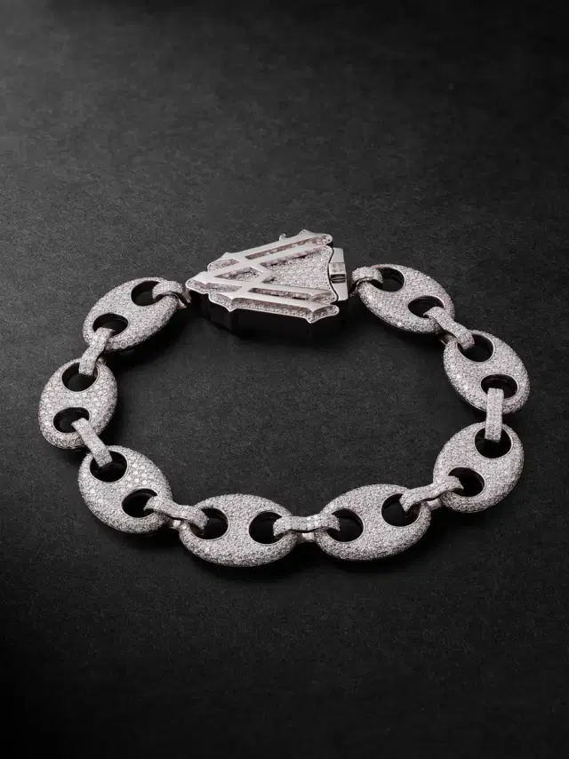 Alex Moss New York Amny 14-Karat White Gold Diamond Bracelet - Men