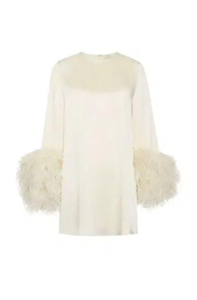 Lapointe Satin Dress With Feathers | Thumbnail 1