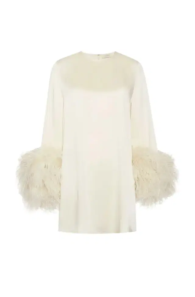 LAPOINTE Satin Dress With Feathers