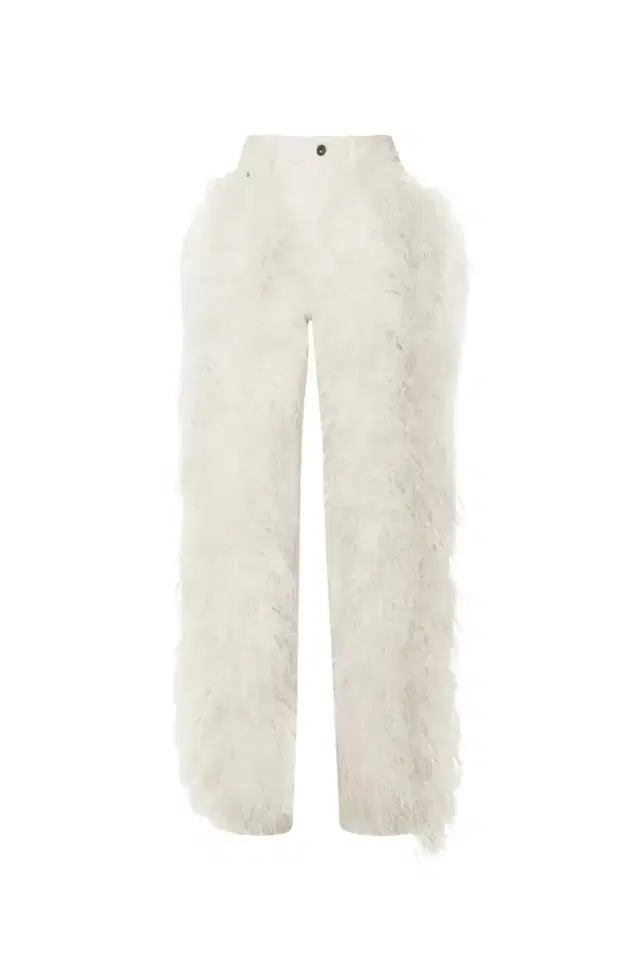 Stretch Cotton Twill Denim Pant With Feathers