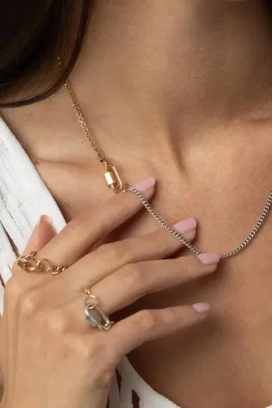 Marla Aaron Mixed Up Half And Half Chain Necklace | Thumbnail 2