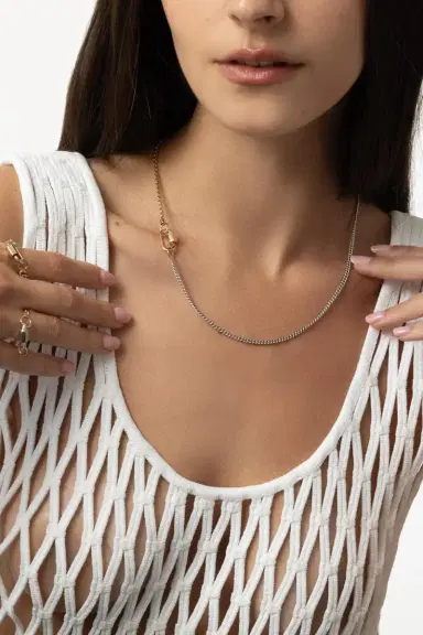 Marla Aaron Mixed Up Half And Half Chain Necklace | Thumbnail 3