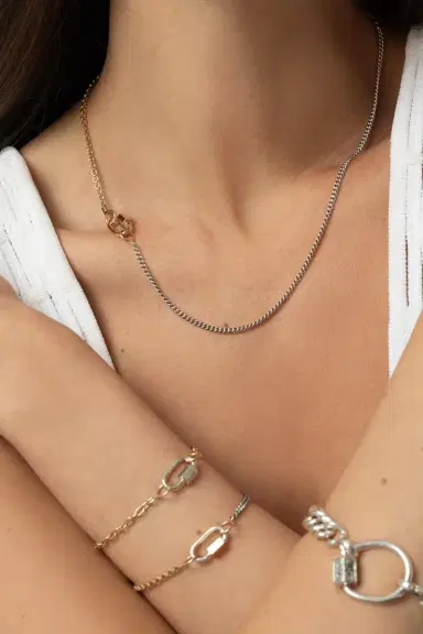Marla Aaron Mixed Up Half And Half Chain Necklace | Thumbnail 4
