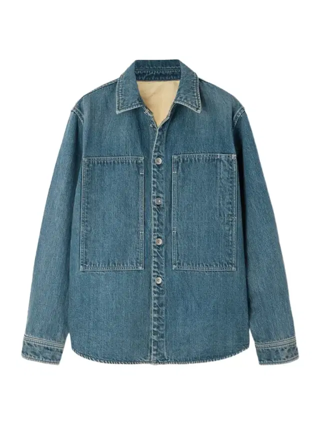 Leather-trimmed Paneled Denim Shirt