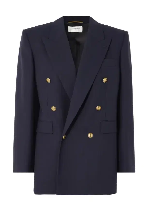 Oversized Double-breasted Grain De Poudre Wool Blazer