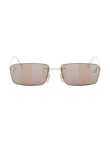 Fendi Women's First Crystal 54MM Metal Rectangular Sunglasses - Gold And Brown | Thumbnail 18 Fendi Women's First Crystal 54MM Metal Rectangular Sunglasses - Gold And Brown | Thumbnail 18