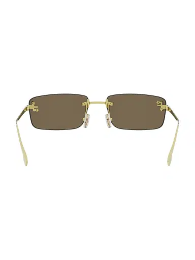 Fendi Women's First Crystal 54MM Metal Rectangular Sunglasses - Gold And Brown | Thumbnail 5 Fendi Women's First Crystal 54MM Metal Rectangular Sunglasses - Gold And Brown | Thumbnail 5