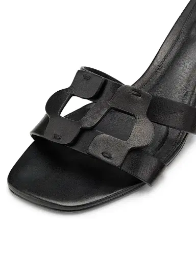 Simkhai Women's Monogram 50MM Leather Block-Heel Sandals - Black - Size 8 | Thumbnail 5 Simkhai Women's Monogram 50MM Leather Block-Heel Sandals - Black - Size 8 | Thumbnail 5