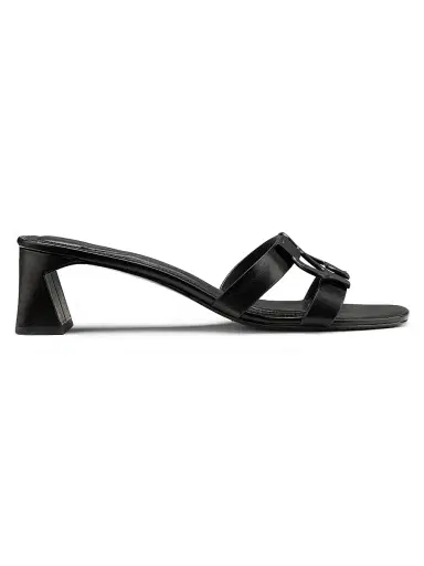 Simkhai Women's Monogram 50MM Leather Block-Heel Sandals - Black - Size 8 | Thumbnail 1 Simkhai Women's Monogram 50MM Leather Block-Heel Sandals - Black - Size 8 | Thumbnail 1