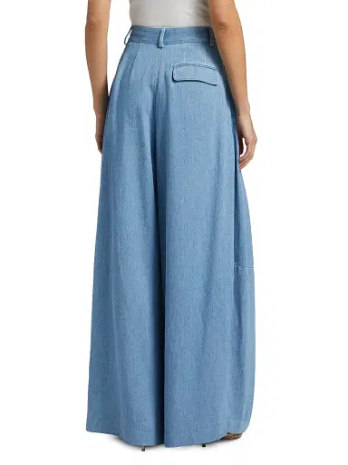 anOnlyChild Women's Just A Pinch Stona Denim Flared Pants - Washed Indigo - Size Large | Thumbnail 5
