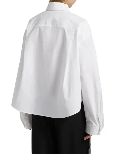 anOnlyChild Women's Just A Pinch Bartley Poplin Cotton Shirt - White - Size Large | Thumbnail 5