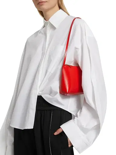 anOnlyChild Women's Just A Pinch Bartley Poplin Cotton Shirt - White - Size Large | Thumbnail 6