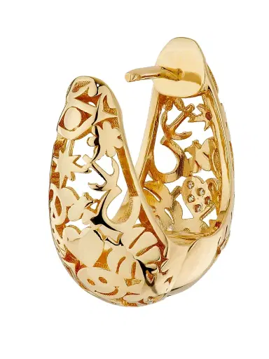 Sydney Evan Women's Icon Wallpaper 14K Yellow Gold & 0.11 TCW Diamond Domed Huggie Earrings - Yellow Gold | Thumbnail 3 Sydney Evan Women's Icon Wallpaper 14K Yellow Gold & 0.11 TCW Diamond Domed Huggie Earrings - Yellow Gold | Thumbnail 3