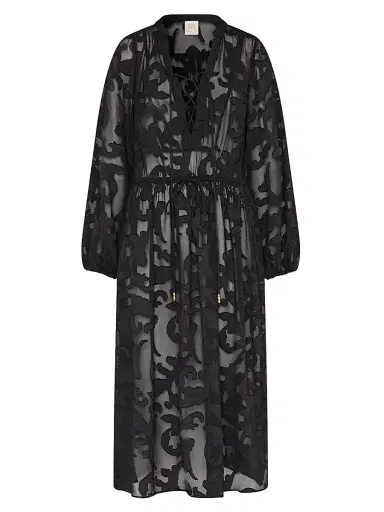 Milly Women's Scroll Burnout Tie-Waist Maxi-Dress | Thumbnail 1 Milly Women's Scroll Burnout Tie-Waist Maxi-Dress | Thumbnail 1