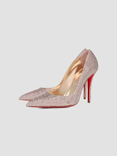 Christian Louboutin Women's Miss Z Strass 100MM Suede Pumps - Vintage Rose | Thumbnail 2 Christian Louboutin Women's Miss Z Strass 100MM Suede Pumps - Vintage Rose | Thumbnail 2