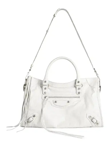 Balenciaga Women's Le City Medium Top Handle Bag - Optic White | Thumbnail 7