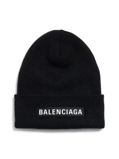 Balenciaga Men's Patch Beanie - Black - Size Small | Thumbnail 1