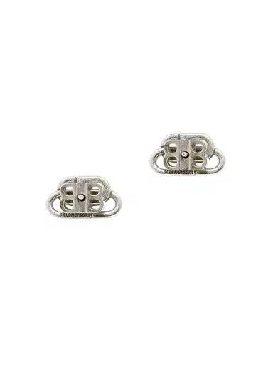Balenciaga Men's BB Stud Earrings - Silver | Thumbnail 2 Balenciaga Men's BB Stud Earrings - Silver | Thumbnail 2
