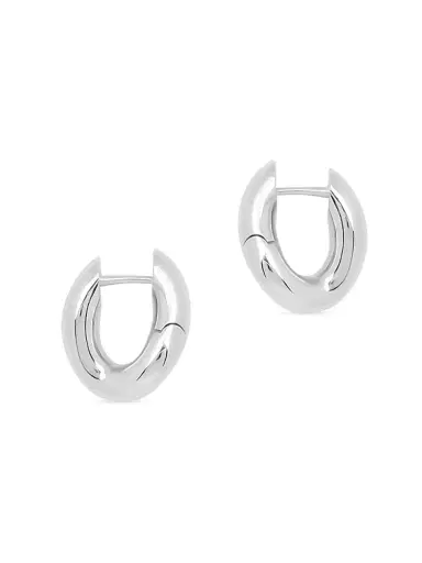 Balenciaga Women's Loop  Earrings - Silver | Thumbnail 2