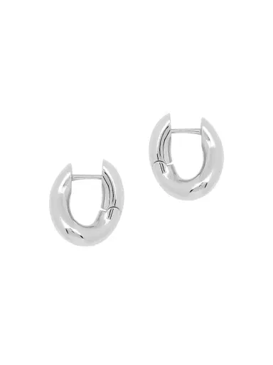 Balenciaga Women's Loop  Earrings - Silver | Thumbnail 1
