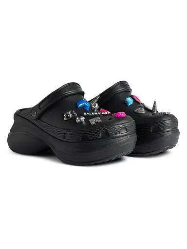 Balenciaga Women's Crocs Mule Jibbitz - Black - Size 12 | Thumbnail 2