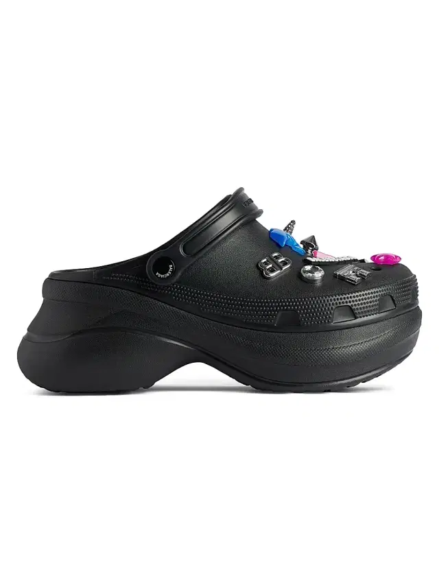 Balenciaga Women's Crocs Mule Jibbitz - Black