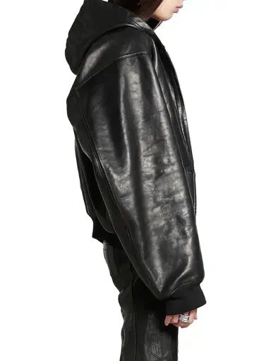 Balenciaga Women's Lined Zip-Up Hoodie Large Fit - Black - Size Medium | Thumbnail 4 Balenciaga Women's Lined Zip-Up Hoodie Large Fit - Black - Size Medium | Thumbnail 4