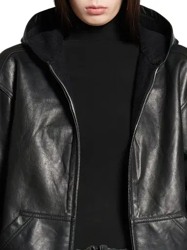 Balenciaga Women's Lined Zip-Up Hoodie Large Fit - Black - Size Medium | Thumbnail 6 Balenciaga Women's Lined Zip-Up Hoodie Large Fit - Black - Size Medium | Thumbnail 6