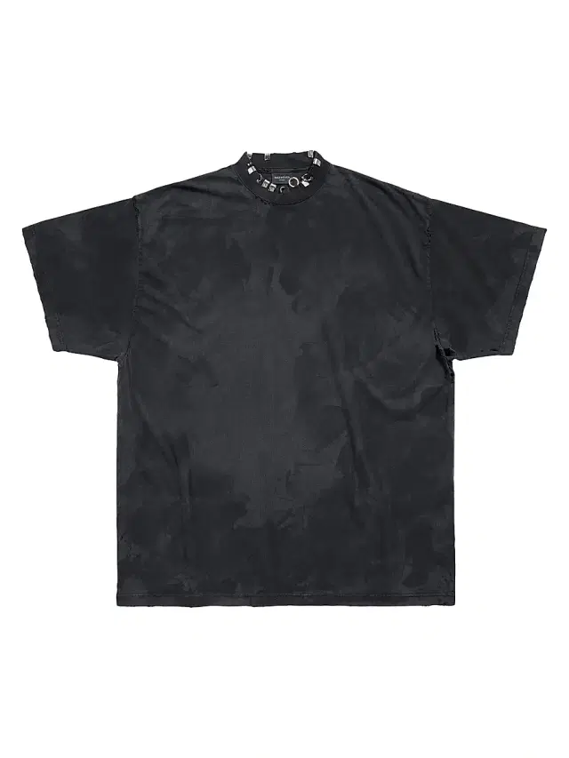 Balenciaga Men's Pierced Oversized T-Shirt - Black