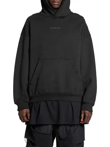 Balenciaga Women's Back Medium Fit Hoodie - Black | Thumbnail 3 Balenciaga Women's Back Medium Fit Hoodie - Black | Thumbnail 3