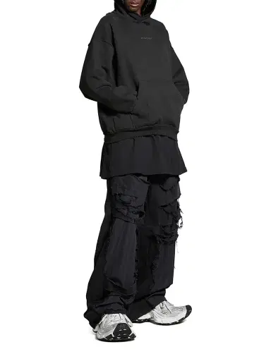 Balenciaga Women's Back Medium Fit Hoodie - Black | Thumbnail 6 Balenciaga Women's Back Medium Fit Hoodie - Black | Thumbnail 6
