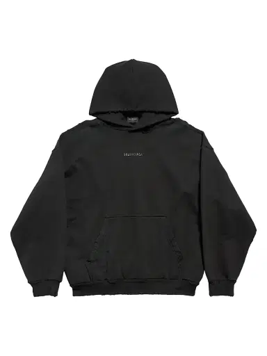 Balenciaga Women's Back Medium Fit Hoodie - Black | Thumbnail 1 Balenciaga Women's Back Medium Fit Hoodie - Black | Thumbnail 1
