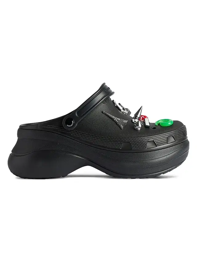 Balenciaga Men's Crocs Jibbitz Mules - Black