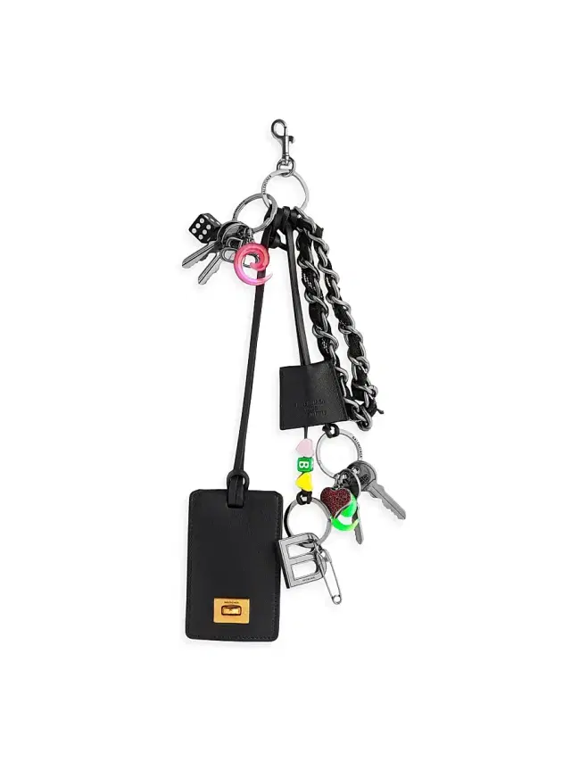 Women's Keychain Rodeo Tag Full Charm - Black