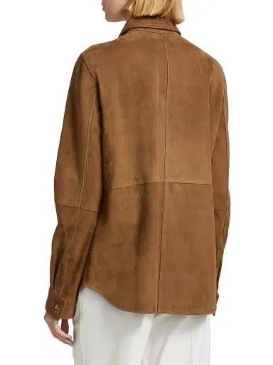 Toteme Women's Soft Suede Shirt - Tobacco | Thumbnail 5 Toteme Women's Soft Suede Shirt - Tobacco | Thumbnail 5