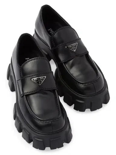 Prada Men's Monolith Brushed Leather Loafers - Black - Size 11 | Thumbnail 2 Prada Men's Monolith Brushed Leather Loafers - Black - Size 11 | Thumbnail 2