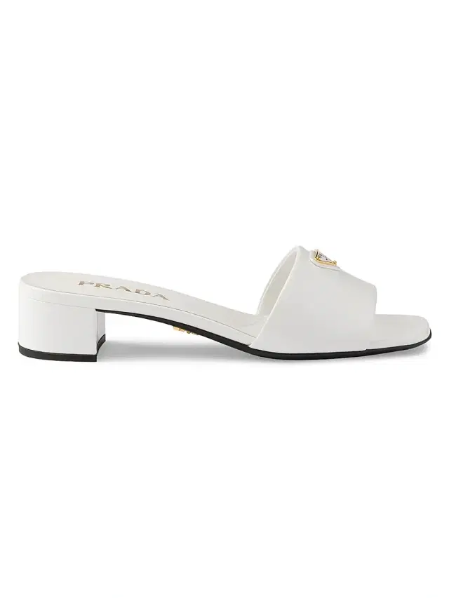 Women's Saffiano Leather Sandals - White