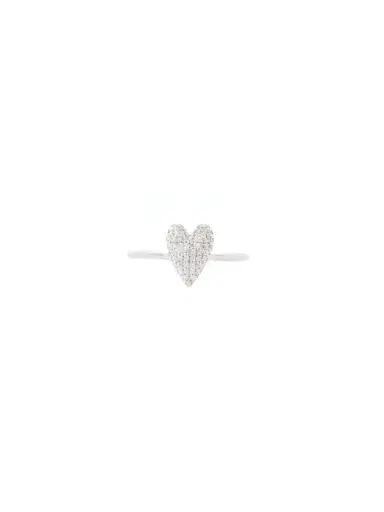 Wish Fine Jewelry 0.16ct Diamond 18K Heart Pave Gold Ring | Thumbnail 2 Wish Fine Jewelry 0.16ct Diamond 18K Heart Pave Gold Ring | Thumbnail 2