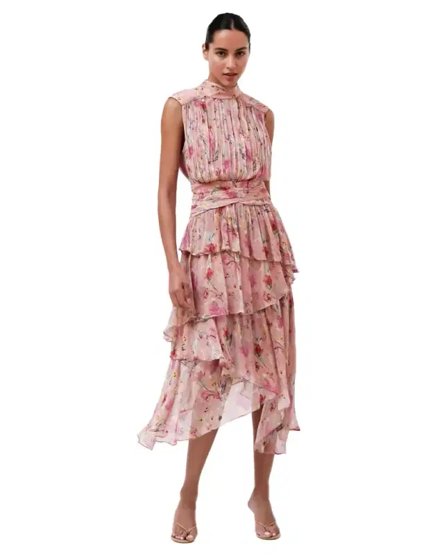 PatBo LILY FLOWER SLEEVELESS MIDI DRESS