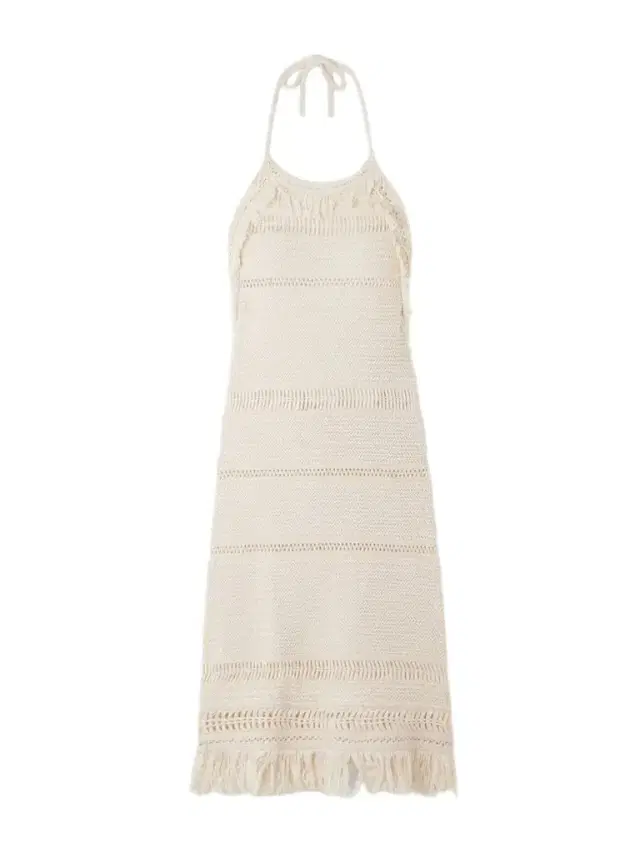Aralia Fringed Cotton-macramé Mini Dress